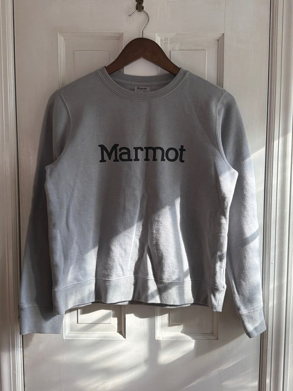 Marmot Vintage Ski Graphic Hoodie Mens Medium Olive Green Fleece Sweatshirt